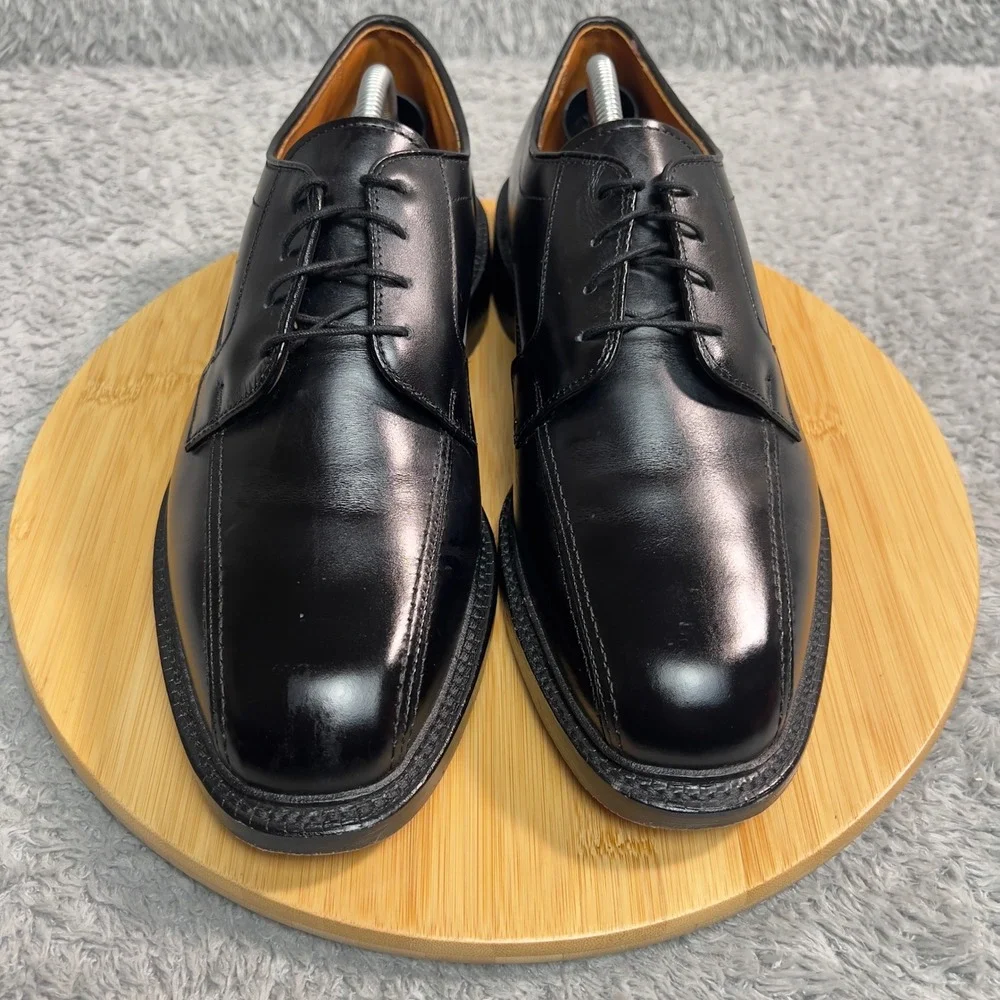 Allen‎ Edmonds Hillcrest Black Leather Bicycle Toe Derby Dress Shoes Mens 8.5
